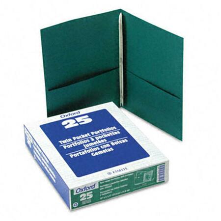 ESSELTE PENDAFLEX Paper Twin-Pocket Portfolio Tang Clip Letter 1/2 Capacity Green 25PK 57756